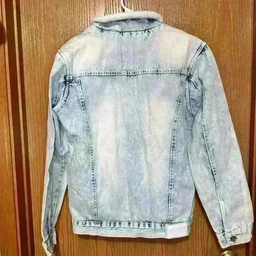 Southpole Denim Jacket Men's Size Medium Acid Wash Sherpa Lined Trucker 90s Y2K - Picture 2 of 9